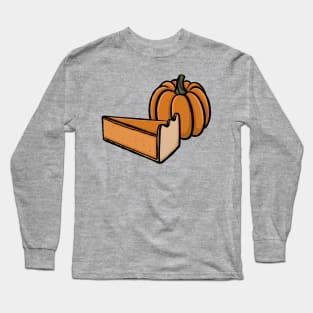 Cute pumpkin and pumpkin pie cartoon pattern simple minimal cartoon gourd Digital illustration Long Sleeve T-Shirt